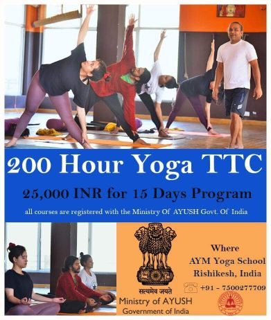 24 Days - 200 Hour Yoga Course in Rishikesh