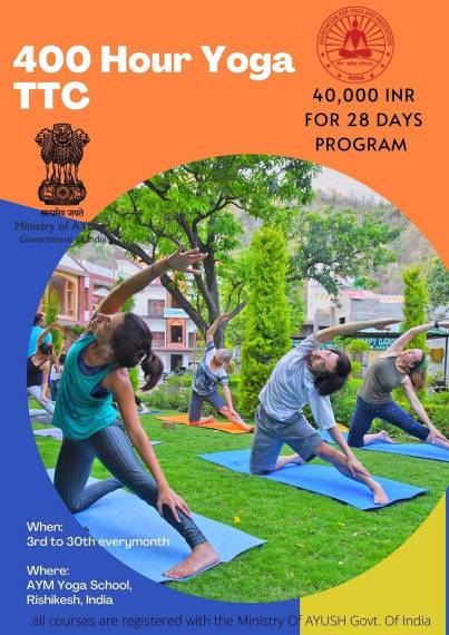28 Days - 400 Hour Yoga Course in Rishikesh